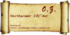 Osztheimer Zádor névjegykártya
